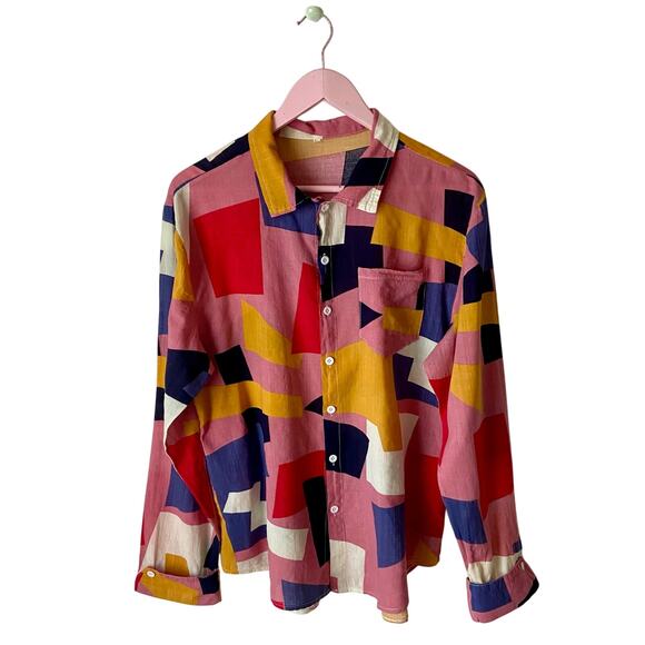 Abstract Shape Button Down Shirt - Picture 1 of 5
